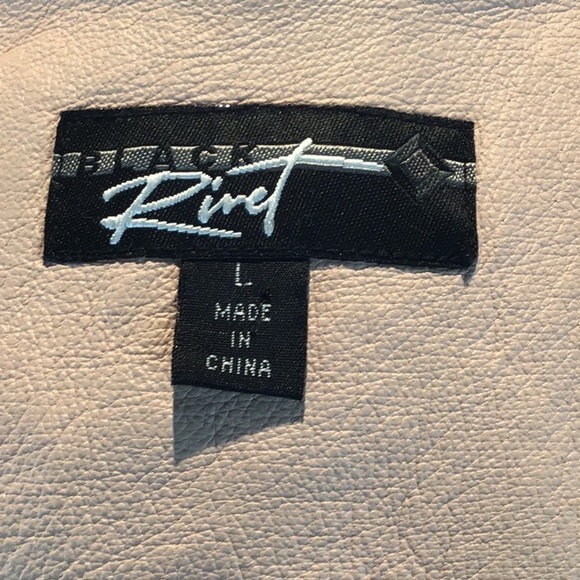 Black Rivet Blush Pink Retro Leather Moto Jacket Size Large - Picture 14 of 14